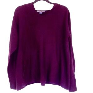 Herman Geist wool hoodie size Small Burgundy all wool with pockets
